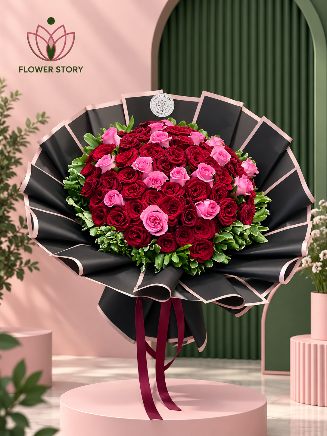 5FAC6C5E-F0C2-47C2-84C8-183C87400E36 Red & Pink Rose Bouquet - Image 1