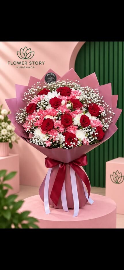 Crescentum Bouquet & Red Roses